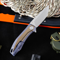 Couteau pliant RKMP avec manche en alliage de titane M390, revêtement DLC, couteaux de collection de haute qualité