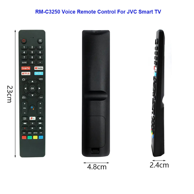 HUAYU RM-C3250 Factory Smart TV Voice Remote Control for JVC Universal LED HDR LCD HDTV 4K