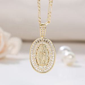 A7CP1425 Religión Joyería Chapado En Oro <span class=keywords><strong>Virgen</strong></span> <span class=keywords><strong>De</strong></span> <span class=keywords><strong>Guadalupe</strong></span> Colgante Cadena Con La <span class=keywords><strong>Virgen</strong></span> <span class=keywords><strong>De</strong></span> Banada En Oro Laminado 18K - Product Image 5