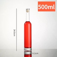Bouteilles de vin et de liqueur en verre super flint transparent, capacité 200ml, 375ml, 500ml, 750ml, 1000ml, bouchon en liège, sérigraphie, logo personnalisé, CE