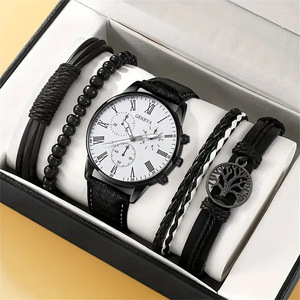 Le nouvel ensemble de cinq pièces de <span class=keywords><strong>montre</strong></span> pour hommes de niche simple atmosphérique <span class=keywords><strong>a</strong></span> éclaté la boîte-cadeau de <span class=keywords><strong>montre</strong></span> à quartz de mode d'affaires - Product Image 2