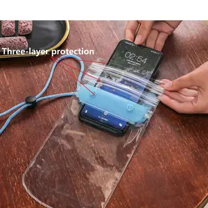 手机防水袋通用型号手机聚氯乙烯透明防水手机套挂绳