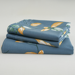 Luxueuze 100% katoenen teal botanische lakengoedset, 3-delig beddengoed met kussenslopen, gezellig modern boerderijdecor voor een rustige nachtrust - Product Image 6