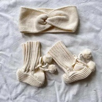 Nouvelle tendance doux populaire coton tricoté gros tricot surdimensionné Topnot couleur unie moucheté tricoté bébé bandeau