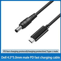 Câble de charge rapide pour ordinateur portable USB-C vers DC 4.5*3.0MM DELL mâle PD, compatible avec les modèles DELL 4530, 65W, 20V 3.25A, 1.5m.
