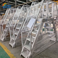 Nouvelle échelle d'entrepôt en aluminium robuste avec rails pliants, marches larges, échelle en aluminium, plateforme d'entrepôt