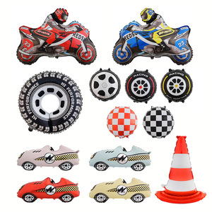 Ballons en feuille de voiture de course de dessin animé, <span class=keywords><strong>train</strong></span> à vapeur, ballon en forme de voiture pour bébé garçon, fournitures de décoration de fête d'<span class=keywords><strong>anniversaire</strong></span>, jouets de ballon de voiture - Product Image 6