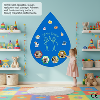Tableau blanc interactif magnétique Art Déco amovible, autocollant mural écologique pour dessin d'enfants, effaçable, décoration de salle de classe de maternelle