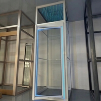 Porte de palier d'ascenseur d'appartement QM à fonctionnement fluide, moderne, en acier inoxydable brossé 304, à battant unique, avec affichage LOP