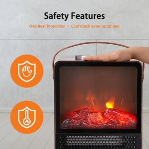 Poêle électrique portable 3D de 1500W/850W pour bureau et chambre, chauffage autonome avec thermostat, portée 249 pieds - Product Image 6
