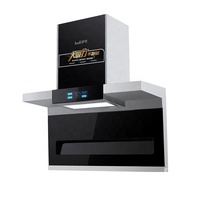 Hotte de cuisine intelligente professionnelle en acier inoxydable, Design moderne OEM, hotte d'échappement de cuisine de luxe pour cheminée