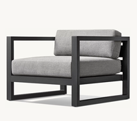 AEGEAN Fauteuil de jardin moderne en alliage d'aluminium, combinaison de canapé simple, mobilier d'extérieur, chaise longue de cour résistante aux intempéries