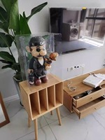 Meuble de rangement moderne en bois massif pour amplificateur et vinyles, idéal pour la maison, l'hôtel ou comme meuble d'appoint de canapé dans le salon ou la chambre.