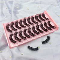 Lot de 10 paires de faux cils 3D en vison synthétique, doux et spectaculaires, longueur 25 mm – Collection Hot Mix
