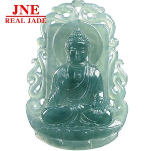 Pendentif en jade naturel de <span class=keywords><strong>type</strong></span> A, jade bleu eau, Amitabha Bouddha, pendentif en jade <span class=keywords><strong>du</strong></span> zodiaque chinois, chien, cochon, Bouddha gardien, quatre rencontres - Product Image 5