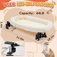 Lit de bureau pour chat en bois souple avec motif imprimé, hauteur réglable, hamac pour usage intérieur