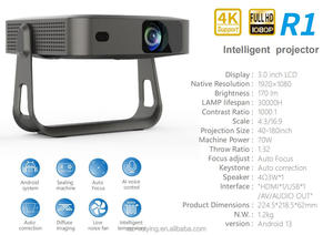 1080P Full HD Và 4K Giải Mã Thông Minh Mini Chiếu Với Android 13 Tự Động Lấy Nét Di Động Kín Thiết Kế Cho Video Độ Nét Cao - Product Image 5