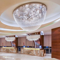 Lustre moderne de luxe sur mesure, grand rectangle, design artistique, pour plafond haut, centre de vente, luminaires suspendus en verre