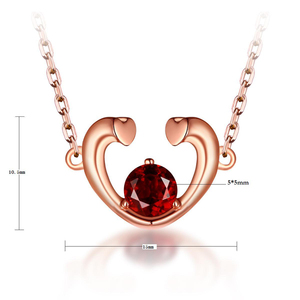 Joyería de oro rosa cuarzo rosa puro corazón roto collar - Product Image 5