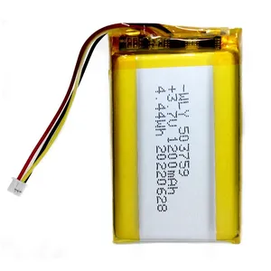 Batería de polímero de iones de litio, bolsa directa de fábrica, tamaño 503759, 3,7 v, 1200mah
