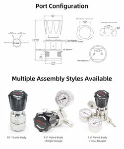 Диапазон манометра 600x30 фунтов на квадратный дюйм азот/гелий/аммиак/СО2/аргон/ацетилен/газовый регулятор кислорода, Газовый Регулятор низкого давления - Product Image 4