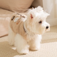 Ensemble gilet et écharpe en peluche sur le thème du canard pour chien, manteau chaud d'hiver en sherpa avec anneau de laisse et patch dessin animé pour petits chiots et chats