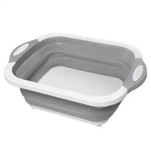 Multifunctional 2-in-1 küche schneiden bord mit tablett kunststoff waschbar faltbare drain korb - Product Image 2