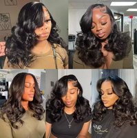 Perruques Bob Lace Front Wig brésiliennes,-Body Wave | perruques de cheveux naturels | courtes | avec baby hair | pour femmes noires