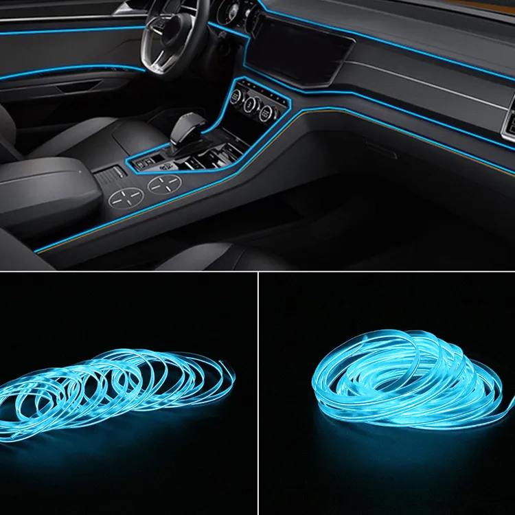 5M EL Car Styling luce fredda ambiente lampada linea luci auto Neon Car LED RGB Neon atmosfera interna striscia luminosa