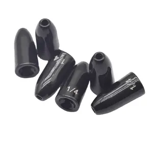 Chất lượng cao câu cá sinkers vonfram trọng lượng, vonfram sâu trọng lượng vonfram đạn trọng lượng Shinny đen và không có chip Đen - Product Image 1