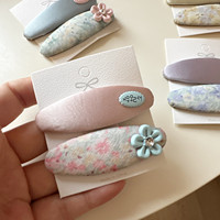 Nouvelle pince à cheveux multifonctionnelle en satin coréen à petits motifs floraux, avec motif lettre, pour franges et cheveux lâches latéraux, accessoire de mode