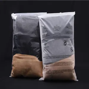 Saco plástico fosco auto-vedável para vestuário, saco elétrico de plástico com estampa personalizada pla pbat cornstarch 100 composto biodegradável ziplock