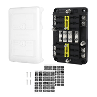 Boîtier de fusibles automobile compact 12 voies à double batterie avec barre omnibus, bornier de distribution de puissance pour véhicule