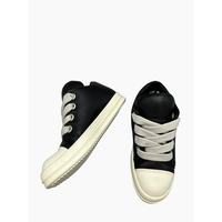 Chaussures de dropshipping pour hommes : Baskets décontractées de luxe en cuir pour hommes, avec grandes lacets, toutes saisons, rehaussantes, de créateur