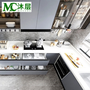 Set <span class=keywords><strong>di</strong></span> Mobili da Cucina Moderni <span class=keywords><strong>di</strong></span> <span class=keywords><strong>Lusso</strong></span> Ecologici Importati con Ante in Vetro, Accessori per Cerniere, Soluzioni Complete per Stoccaggio e Isola Dispensa - Product Image 4