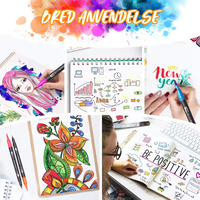 Stylos pinceaux double pointe non toxiques, 12 à 120 couleurs, pour dessin, aquarelle, calligraphie et peinture (vente en gros)