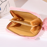 RTS coeur brodé pour porte-monnaie à paillettes roses pour femmes porte-cartes à fermeture éclair Mini pochette longue sac à main cadeau promotionnel pour les filles