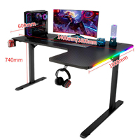 Bureau esports d'angle de maison moderne personnalisé professionnel en forme de L 160cm rvb lumière LED bureau de Table de jeu d'ordinateur ergonomique