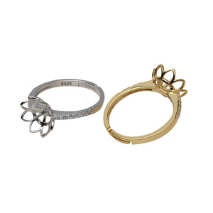 Support de bague en argent S925, style euro-américain, accessoires de bricolage, pour femmes coréennes, 10-11 perles, supports vides, perles en vrac - Product Image 5