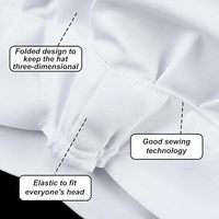 Chapeau de chef professionnel personnalisé, classique, unisexe, blanc, élastique, réglable, chapeau de chef, chapeau de boulanger