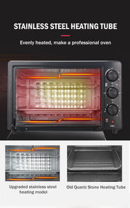 Horno eléctrico de convección con control digital, diseño de perillas, multifunción, grill, freidora de aire, tostador, horno eléctrico doméstico de metal OEM - Product Image 3