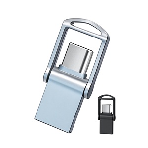 แฟลชไดรฟ์โลหะแข็งแรงทนทาน แบบ Type C USB 3.0/2.0 สำหรับโปรโมชั่น พร้อมโลโก้สั่งทำ รับประกัน 1 ปี สำหรับเล่นเพลงในรถยนต์ - Product Image 3
