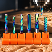 Set Mata Bor Router CNC Karbida Padat Berlapis DLC Shank 1/4 Inch, Pemotong Kayu Fresa untuk Pengukiran Kayu, OEM Dapat Disesuaikan