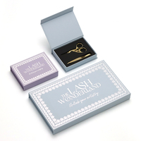 Boîte en papier à fermeture magnétique avec logo personnalisé, insert en mousse imprimé, coffret cadeau magnétique pour outils de cils, pince à épiler, ciseaux, ensemble d'outils de beauté