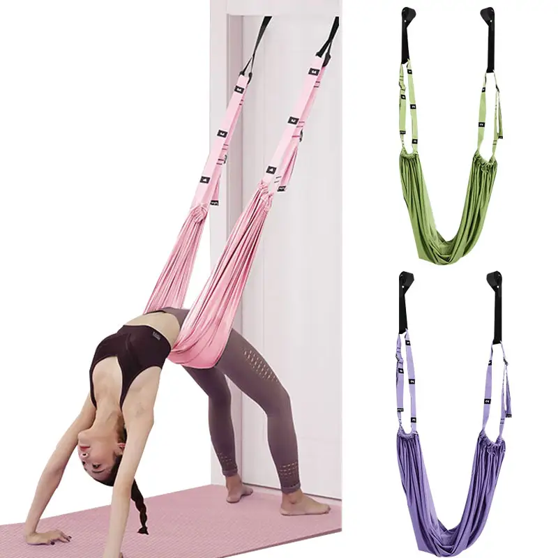 Ejercicio de entrenamiento para pérdida de peso para mujer, se inclina hacia abajo, yoga aéreo, cuerda de estiramiento, entrenador, banda elástica asistida, pilates ajustable