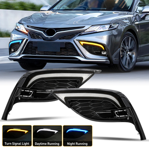 Feux diurnes LED bleu ambre blanc DRL <span class=keywords><strong>pour</strong></span> Toyota Camry SE XSE 2021-2023 2024 antibrouillard avec clignotant feu de conduite - Product Image 1