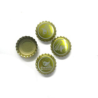 Capsules couronne métalliques dorées de marque OEM, imprimées, 26MM/29MM, SANS PVC, pour les nouvelles bouteilles de boissons gazeuses et les usines de bière 2026