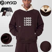 Sweat à capuche épais et ample personnalisé avec logo pour homme, en coton et polaire 345G, veste à capuche vierge, sweats à capuche et pulls oversize pour homme