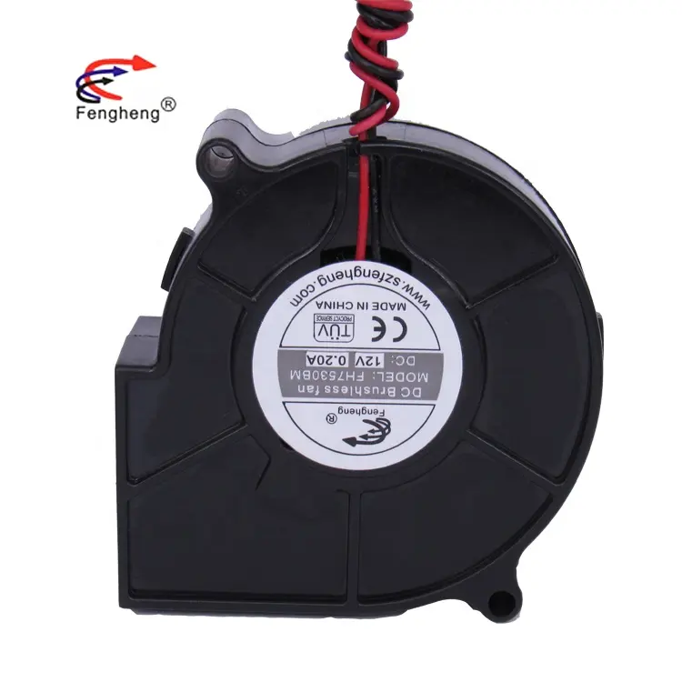 Fengheng factory 75mm 7530 5v 12v 24v 48v dc brushless small hot air circulation fan 75x75x30mm