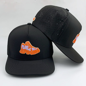 Hiệu suất cao su PVC vá không thấm nướ<span class=keywords><strong>c</strong></span> chất lượng cao tùy chỉnh laser đụ<span class=keywords><strong>c</strong></span> Snapback Golf hat CHA Mũ bóng chày - Product Image 1